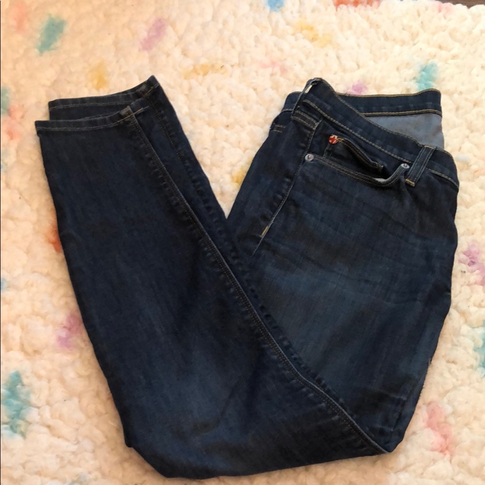 Hudson Krista Super Skinny Crop Dark Blue Denim Jeans